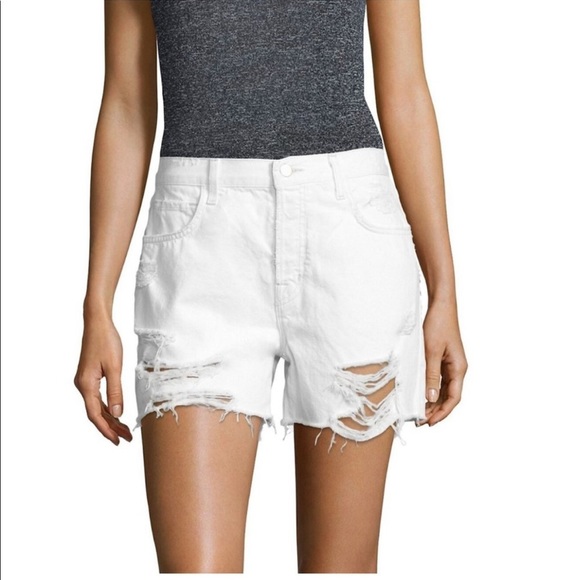 J Brand Ivy white distressed short - run big - Picture 1 of 9